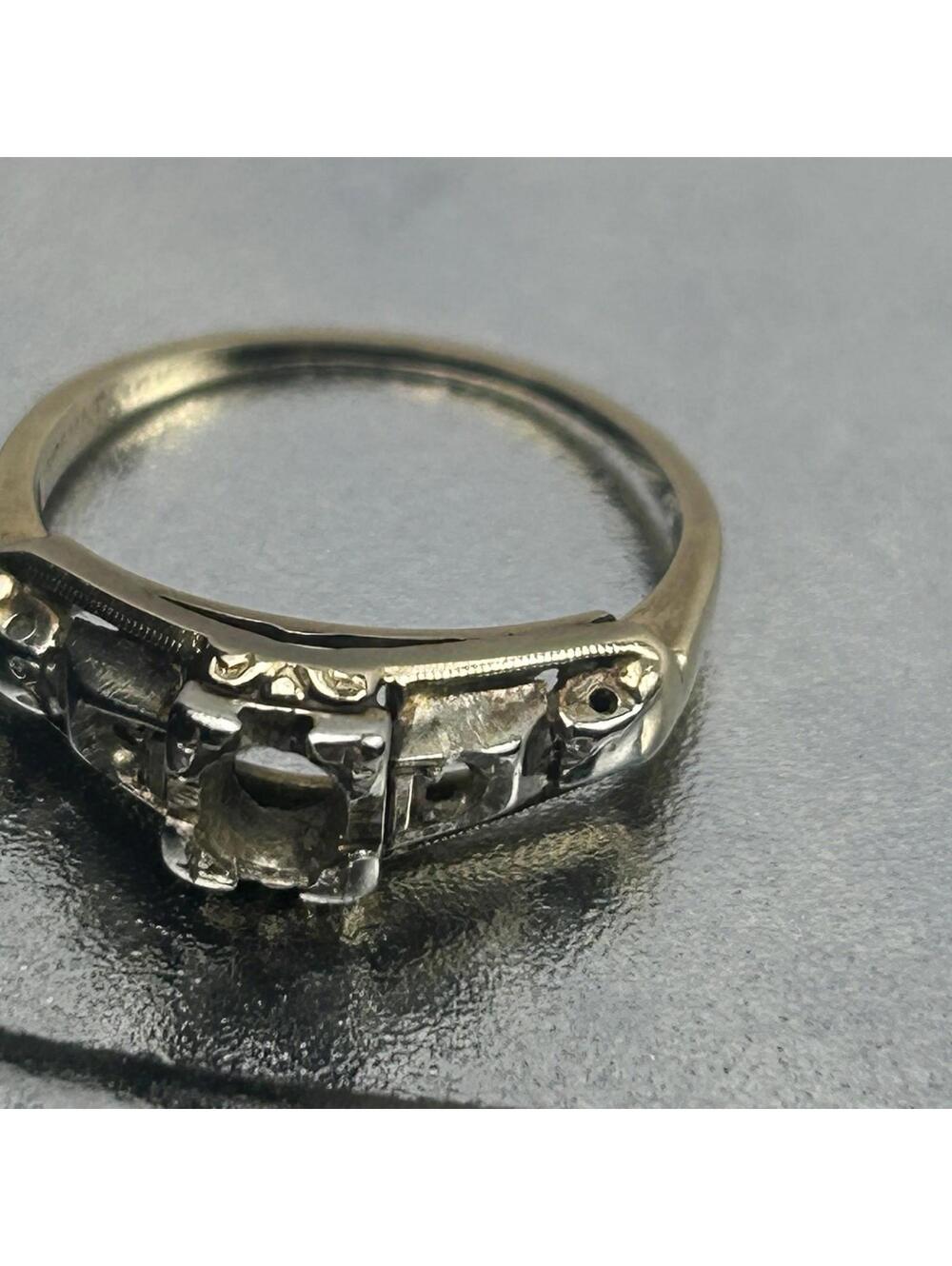 Granat Bros 14k Yellow Gold Engagement Ring Setting Mounting 1.84 Grams NO STONE - Picture 14 of 16